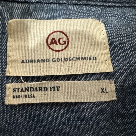 AG Adriano Goldschmied Button Up Blue Dandelion Short Sleeve Shirt Men’s Size XL - Picture 7 of 10